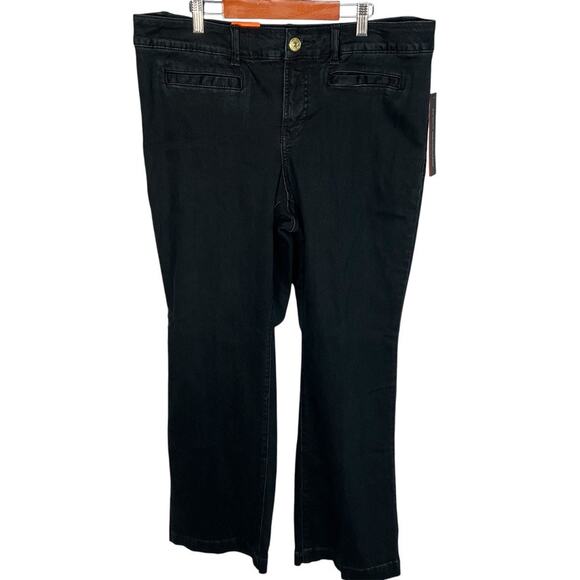 INC International Concepts Wide Leg Slim Tech Fit Womens‎ 14W Black Jeans New - Picture 1 of 15